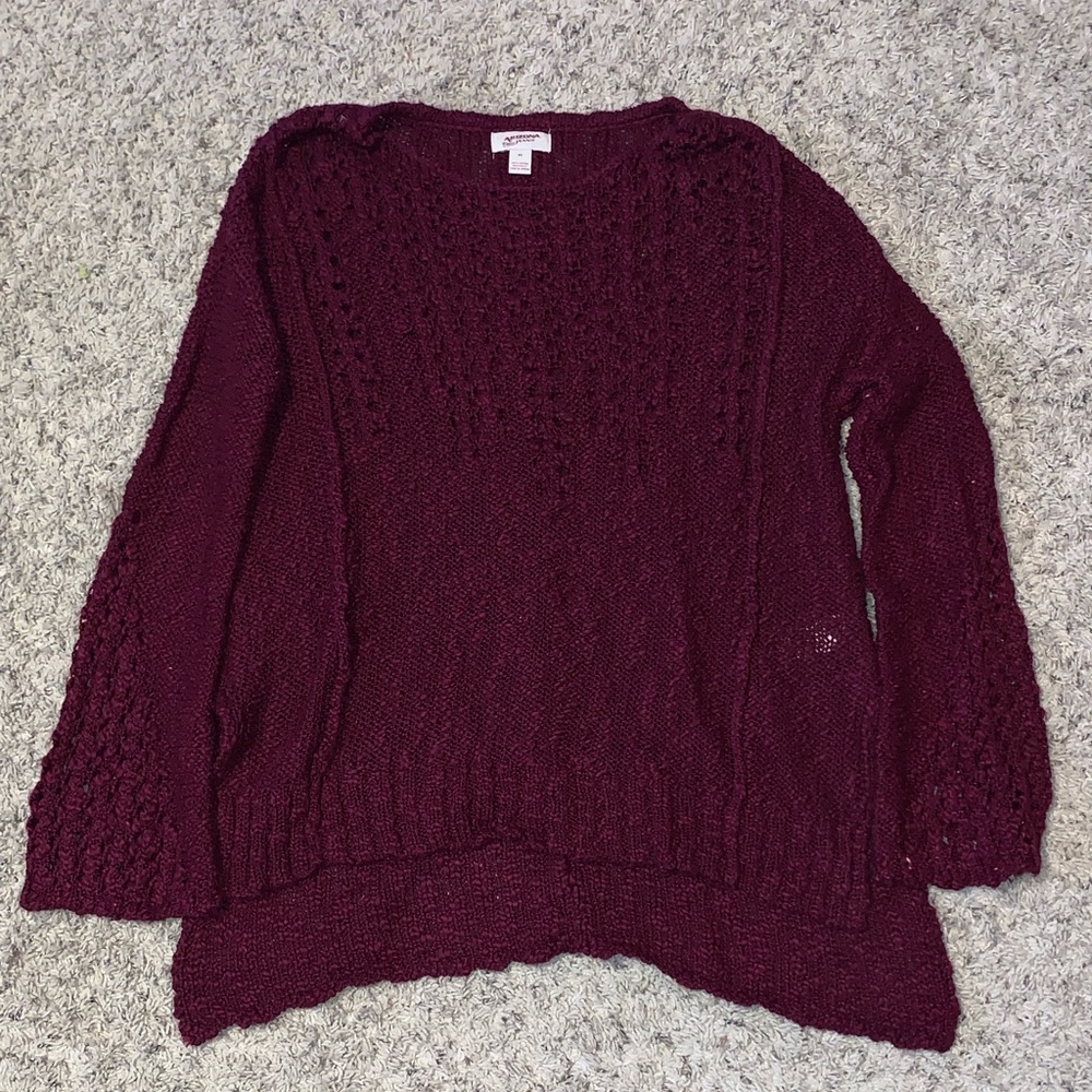 Maroon Knit Tunic Sweater